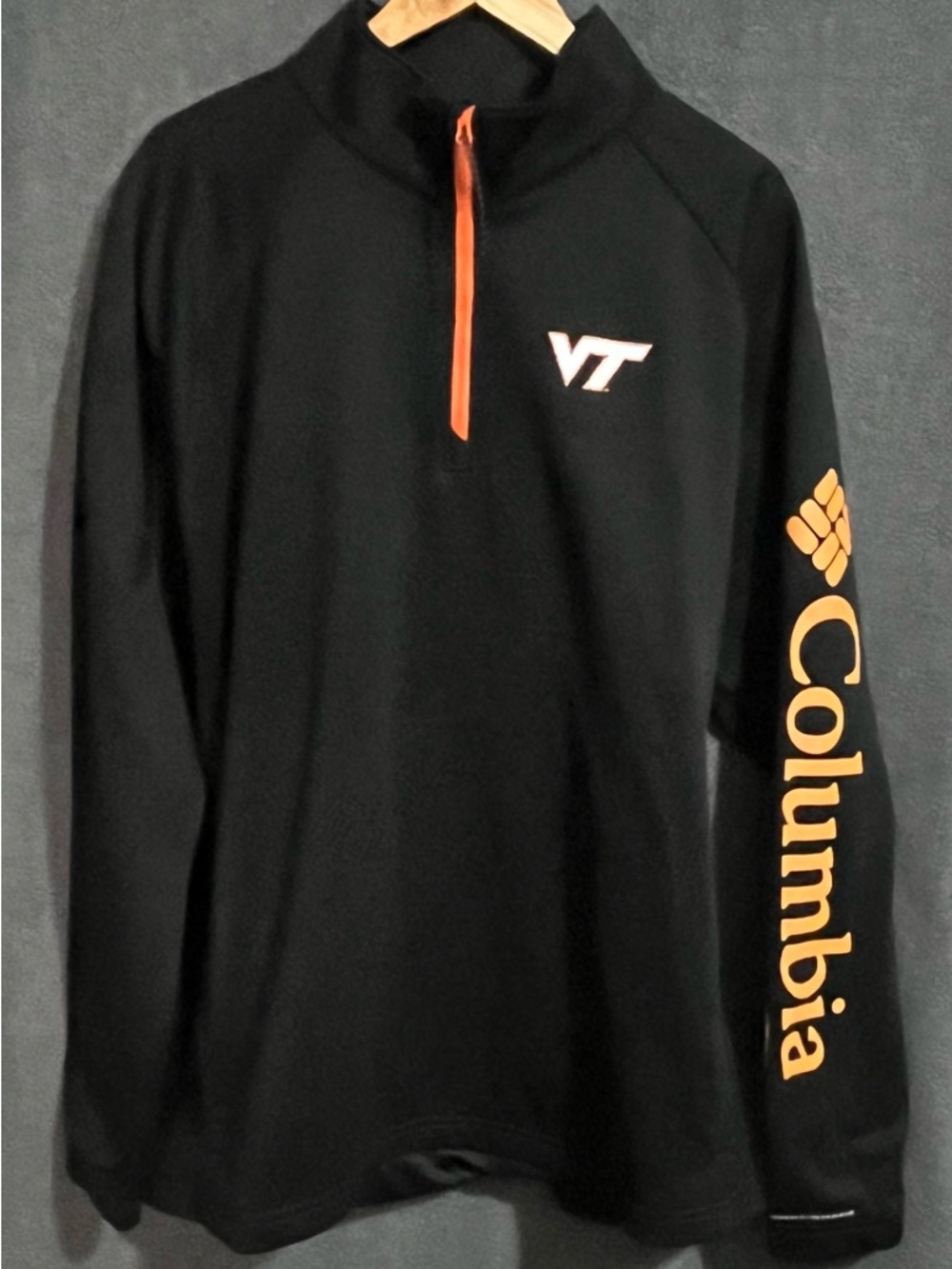 Columbia PFG Omni Shade Virginia Tech Hokies 1/4 Zip Men’s Pullover XL B00090